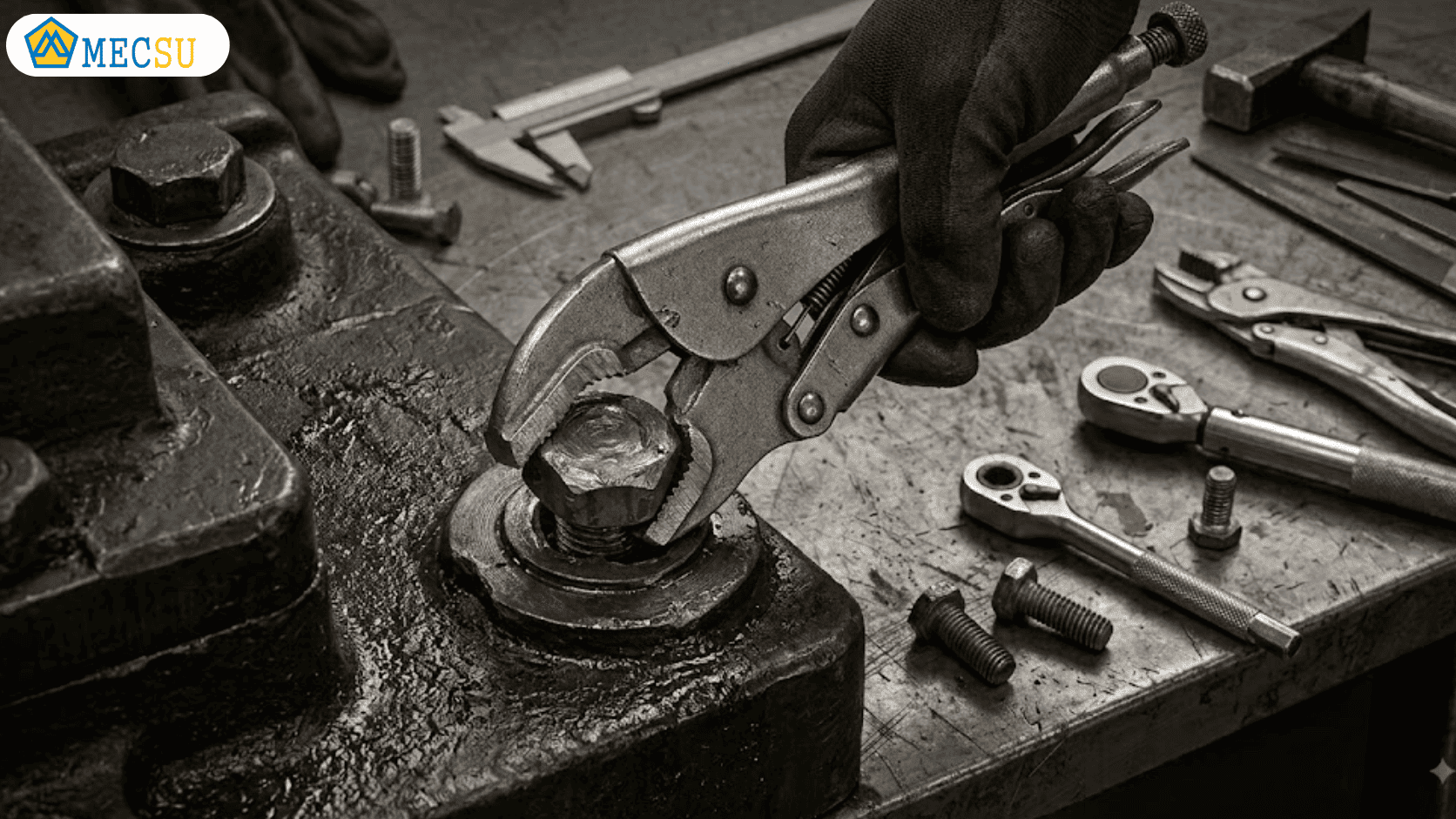 Kẹp chặt kìm chết tạo lực giữ cưỡng bức giúp tháo ốc trượt cạnh dễ dàng